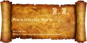 Marsinszky Mara névjegykártya